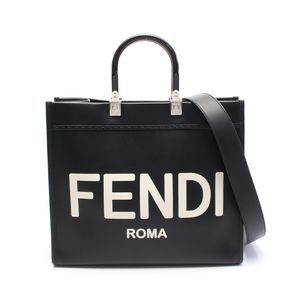 Used Fendi Medium Sunshine Shopper Black Leather